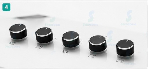 اجاق گاز صفحهای ۵ شعله کن مدل IG503W شیشه سفید